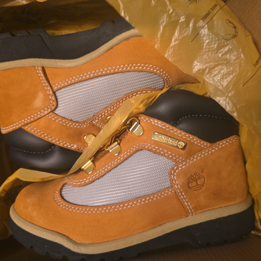 TIMBERLAND - Kids' Tan Nubuck Hiker Boots